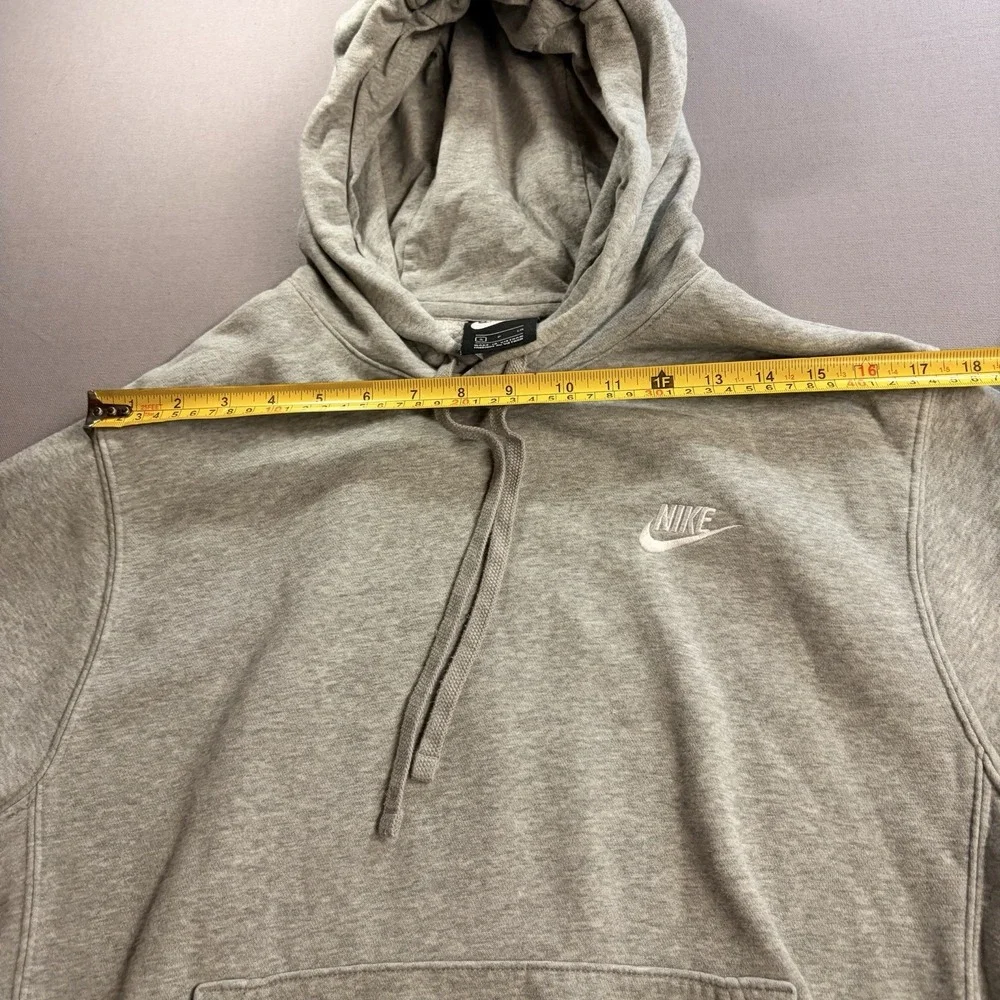 Nike Sportswear Women’s Small Gray Fleece Pullover Hoodie Mini Swoosh Logo